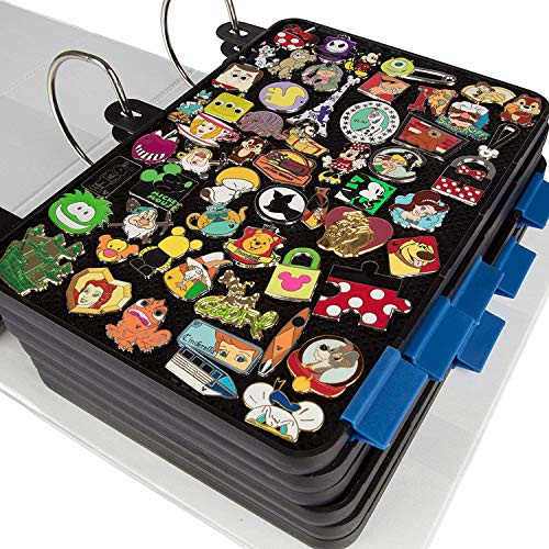 Enamel Pin Display Pages 6 PK - Display and Trade Your Disney Collectible Pins in Any Standard 3-Ring Binder - Patented Design Lays Flat Without Sagging! Black Pins Not Included