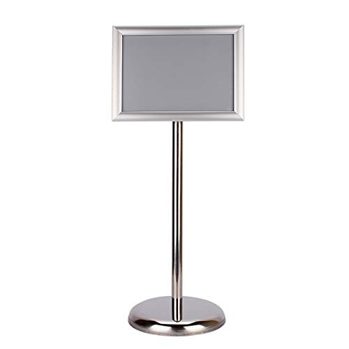 Dibiao Pedestal Sign Holder A4 Frame Advertising Poster Display Stand Stainless Steel Adjustable Poster Stand Floor Stand Sign Stands with Base
