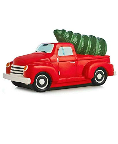 Martha Stewart Collection Red Truck Cookie Jar Holiday Christmas Tree NEW
