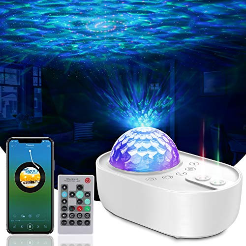 Night Light Projector Galaxy Projector Light with Nebula Cloud  and  Ocean Wave Bluetooth Music Speaker Star Projector Night Lamp for Baby Night Light for Kids  and  Adults PartyBedroomHome DecorGift