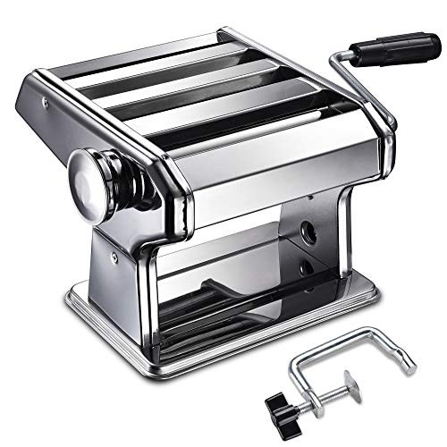 WeChef Pasta Maker Machine 3 Cutters Noodle Roller Press Stainless Steel Manual