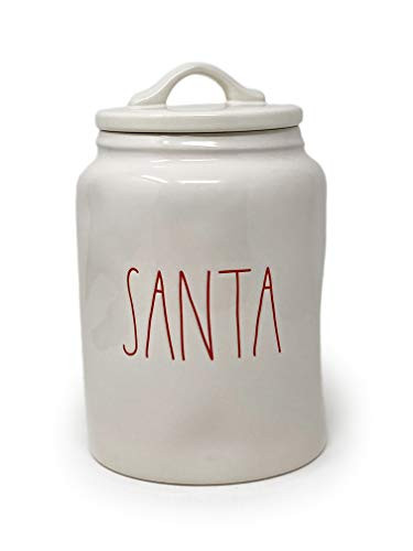 Rae Dunn Artisan Collection by Magenta Santa Red Font Ceramic Christmas Canister Cookie Jar