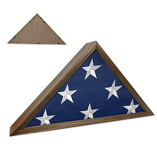 Indeep Rustic Flag Display Case 5 x 9_5 Burial Funeral Veteran Flag Frame Military Flag Shadow Box