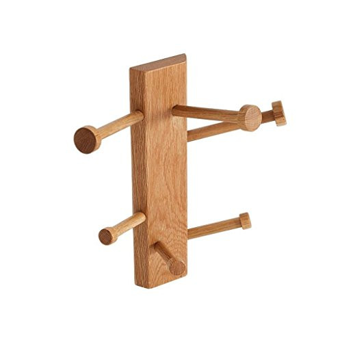 Wall Hook White Oak Wall-Mounted Coat Rack 6 Hooks Wooden Interior Living Room Bedroom Solid Wood Creative Coat Rack Durable