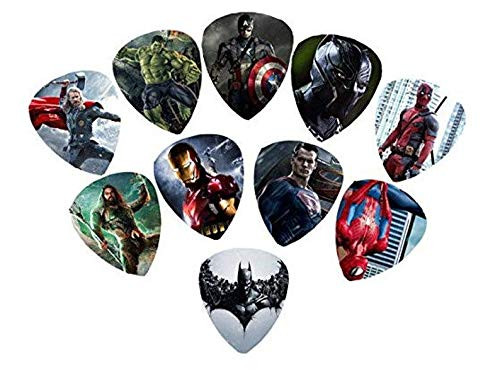 Avengers and D C Comics Mashup Guitar Picks 10 Medium Picks in a pack