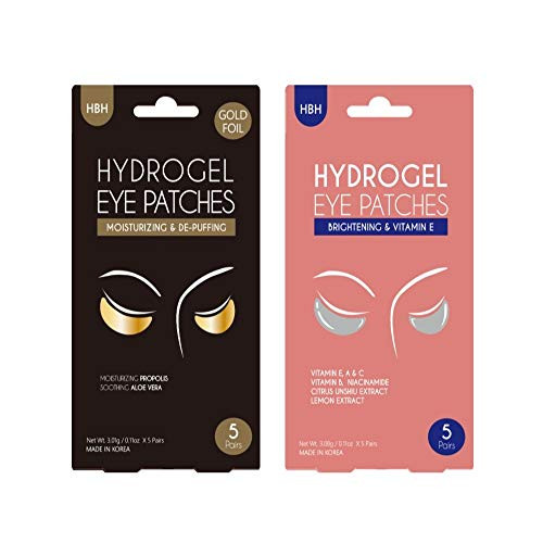 LUKE Korea Hydrogel under eye patches VITAMIN E and Gold MIX set10 pairs Nourishing and Moisturizing under eye treatment pads