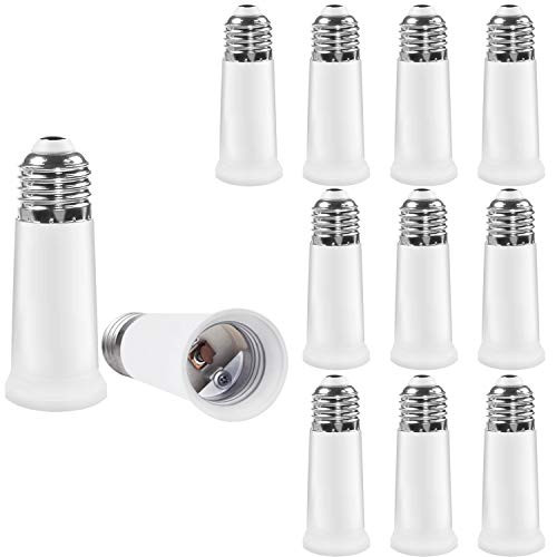 CliCli 12-Pack E26 Medium Base Light Bulb Socket Extender Extension 6.5CM2.56 Inch E26 to E26 Standard Medium Screw Lamp Socket Adapter Max 200W and 165? Heat-resistant E26 Extension Adapter