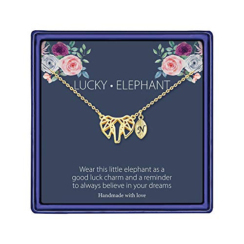 MONOOC Elephant Necklace for Girls 14K Gold Plated Elephant Charms for Necklaces Leaf Initial Necklace N Letter Leaf Necklace Elephant Gifts for Women MONOOC Elephant Necklace for Girls 14K Gold Plated Elephant Charms for Necklaces Leaf Initial Necklace N Letter Leaf Necklace Elephant Gifts for Women