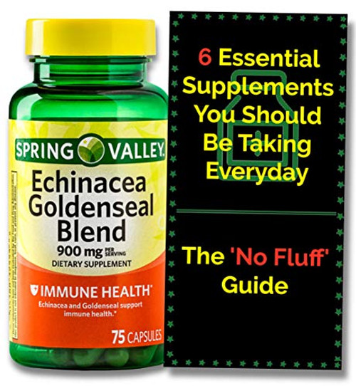 Echinacea Goldenseal Blend Capsules 900 mg 75 Ct to Boost Immunity Bundle w No Fluff Supplement Guide© Echinacea Goldenseal Blend Capsules 900 mg 75 Ct to Boost Immunity Bundle w No Fluff Supplement Guide©