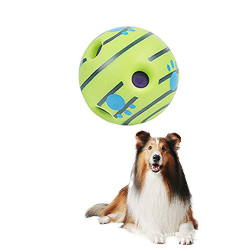 Pet Toy Giggle Ball Upgraded Wobble Giggle Dog Ball with Funny Giggling Sounds Interactive Dog Toys That Make Noise Giggly Pet Playing Training Safe Green Wab Squeaky Woopy Gift for Doggy