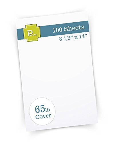 Printure Pure White Legal Size Cardstock (8 1/2" X 14") - 65lb Cover - Great for Menu Paper, Documents, Programs (100 Sheets)