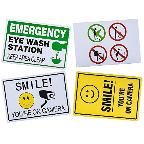 4 Pack Vintage Signs Tin Poster Smile You are ON Carema Home Wall Art Decor E