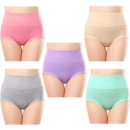 Anktry Ladies Comfort Cotton Underwear 5 Pack High Waist Briefs Tummy Control Stretch Panties Underpants for Women Black Multicoloured-1 Medium Anktry Ladies Comfort Cotton Underwear 5 Pack High Waist Briefs Tummy Control Stretch Panties Underpants for Women Black Multicoloured-1 Medium