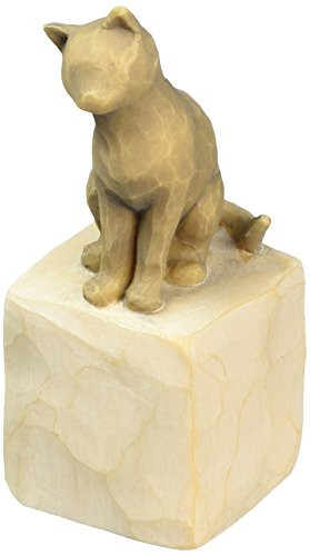 Willow Tree hand-painted sculpted figure, Love my Cat (dark)