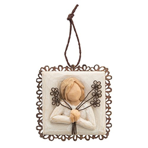 Willow Tree hand-painted sculpted Metal-edged Ornament, Friendship