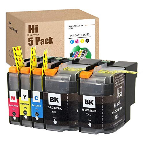 HiServiser LC20E Ink Cartridges Super High Yield Replacements for Brother LC20E XXL 3BKCMY 6PACK LC20EBK LC20EC LC20EM LC20EY for Brother MFC-J985DW MFC-J775DW MFC-J5920DW MFC-J985DWXL Printers