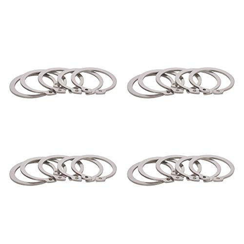 MroMax External Circlips C-Clip Retaining Shaft Snap Rings 304 Stainless Steel Silver 20pcs