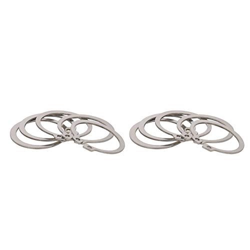 MroMax External Circlips C-Clip Retaining Shaft Snap Rings 304 Stainless Steel Silver 10pcs