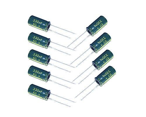 330uF 63V 10X13  plus -20 percent -40 to  plus 105°C 20 PCS High Frequency Aluminum Electrolytic Capacitors330uF 63V Capacitor330uF Capacitor63V Capacitor330uF Capacitor 63V63V 330uF Capacitor