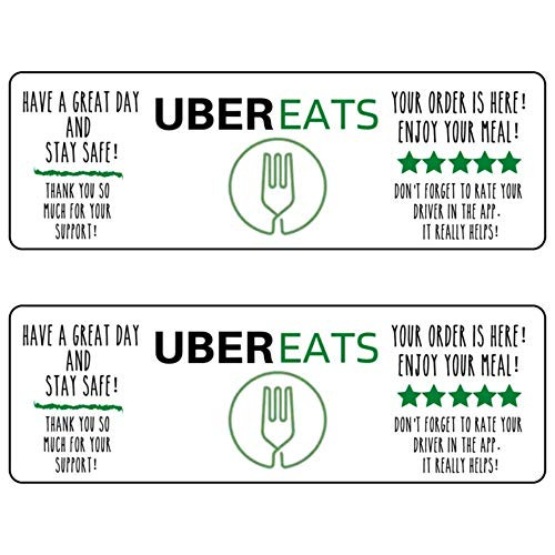 Uber Eats Food Delivery Thank You Stickers 100 Count Labels 4 x 1.33