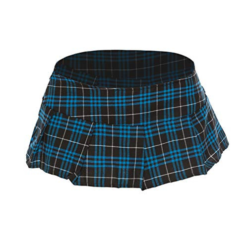 Lziizl Women Role Play Skirt Lingerie Mini Plaid Pleated Skirt Dress Blue L Lziizl Women Role Play Skirt Lingerie Mini Plaid Pleated Skirt Dress Blue L