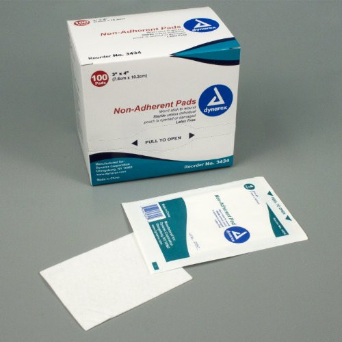 Non-Adherent Sterile Gauze Pad Size 3inch W x 4inch D 100Box