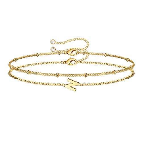 Dainty Gold Initial Bracelets for Women 14K Gold Plated Gold Bracelets Initial Bracelets for Women Teen Girls Jewelry Chain Bracelets for Girls Kids Toddler Little Girls Jewelry Gifts Letter N Dainty Gold Initial Bracelets for Women 14K Gold Plated Gold Bracelets Initial Bracelets for Women Teen Girls Jewelry Chain Bracelets for Girls Kids Toddler Little Girls Jewelry Gifts Letter N