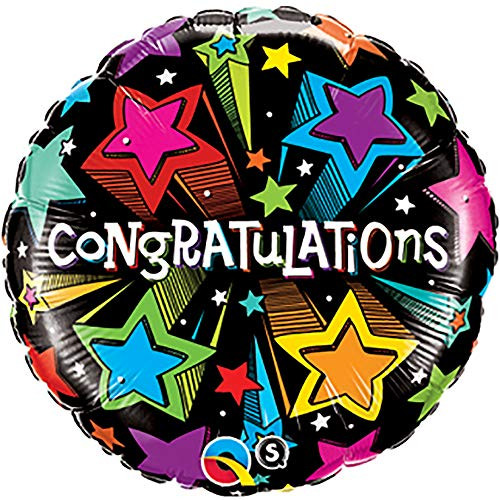 Qualatex Pioneer Balloon Company Congrats Shooting Star Foil Balloon 18inch Multicolor