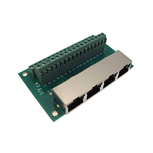 1x4 4CH RJ45 Ethernet Connector Breakout Board wLED Screw Terminals