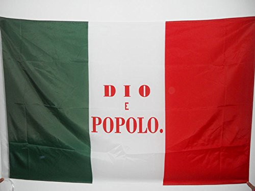 AZ FLAG Roman Republic 1849 Flag 3 x 5 for a Pole - Italy - Former Italian - Dio è popolo Flags 90 x 150 cm - Banner 3x5 ft with Hole