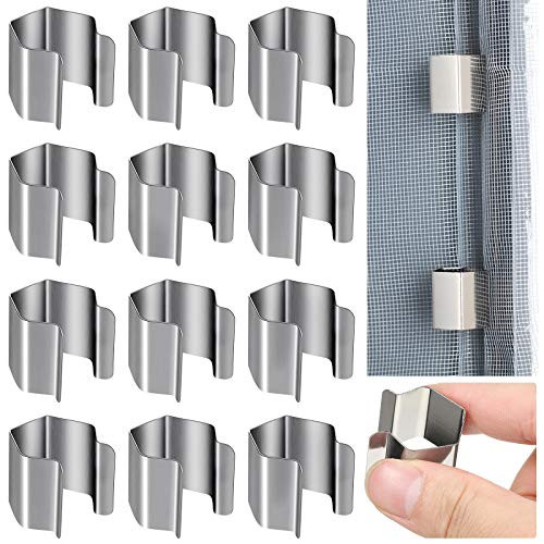 30 Pieces Screen Installer Clips Window Screen Retainer Clips Metal Screen Retainer Rolling Tool for Installing Rescreening Window Door Screens in Patio Lanai Garage