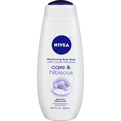 NIVEA Moisturizing Body Wash Care & Hibiscus, Almond Oil Hibiscus Scent, White, 16.9 oz (Pack of 3)