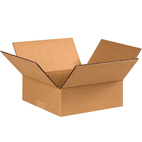 Partners Brand P883 Flat Corrugated Boxes 8inchL x 8inchW x 3inchH Kraft Pack of 25