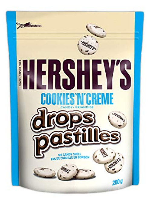HERSHEYS DROPS Chocolate Candy Cookies N Crème 200 Gram HERSHEYS DROPS Chocolate Candy Cookies N Crème 200 Gram