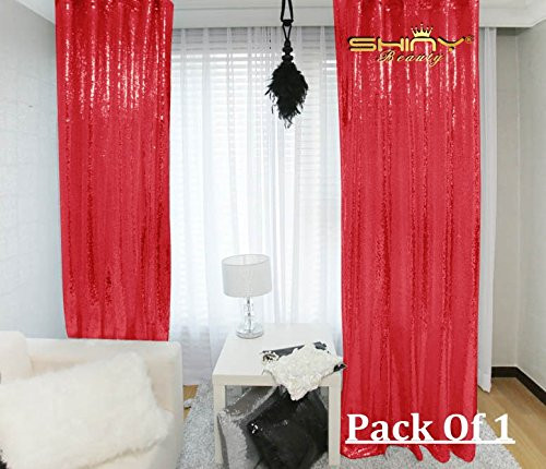 Red-Sequin Backdrop-2FTx8FT, Shimmer Sequin Fabric Photography Backdrops Sequin Curtain for Wedding/Christmas/Thanks giving Day(Red)