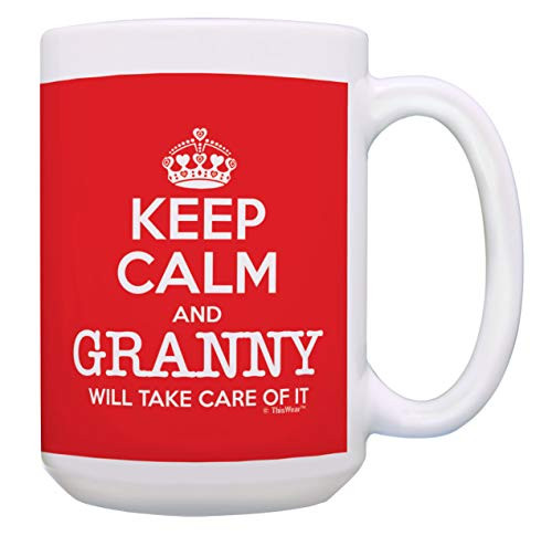 Grandma Granny Gifts Keep Calm and Granny Will Take Care of It Mug 15-oz Coffee Mug Tea Cup Red