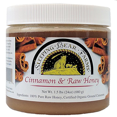 Cinnamon Raw Honey - Untreated Unprocessed Creamy Raw Honey w Certified Organic Cinnamon - Sleeping Bear Farms