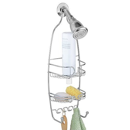 InterDesign Neo Small Shower Caddy  Bathroom Storage Shelves for Shampoo, Conditioner and Soap, Chrome