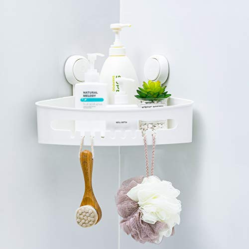 Corner Shower Caddy Suction Cup No Drilling Shower Corner Shelf Removable Super Load-Bearing 22lbs Bathtub Corner Shelf Waterproof Wall Mounted Caddy Organizer for Bathroom Shower Kitchen - White Corner Shower Caddy Suction Cup No Drilling Shower Corner Shelf Removable Super Load-Bearing 22lbs Bathtub Corner Shelf Waterproof Wall Mounted Caddy Organizer for Bathroom Shower Kitchen - White