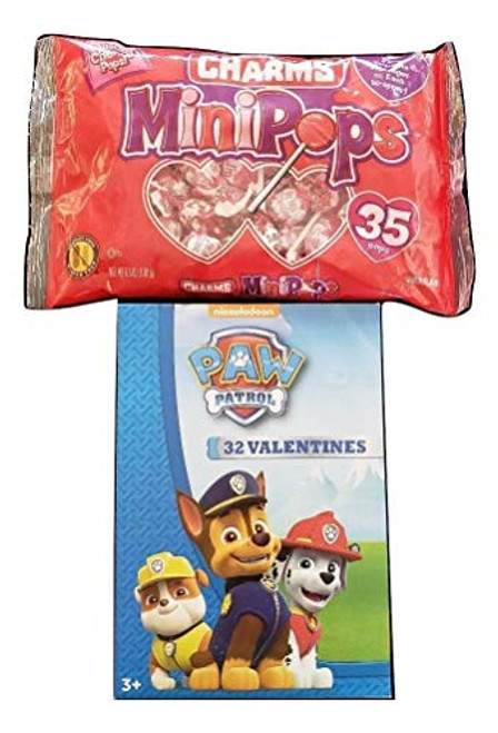 Valentines Day Classroom Exchange Gift Set***PAW PATROL Valentines Cards, 32 Valentine Cards (Blue)***Featuring An Assortment of 8 Fun Design WITH a (35ct) Bag of Charms Lollipops Valentines Day Classroom Exchange Gift Set***PAW PATROL Valentines Cards, 32 Valentine Cards (Blue)***Featuring An Assortment of 8 Fun Design WITH a (35ct) Bag of Charms Lollipops