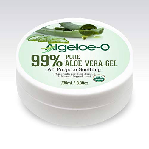 Algeloe-O Organic Aloe Vera Gel 99 percent Pure Natural made with USDA Certified Aloe Vera Powder Paraben sulfate free with no added color 100ml3.38oz. Algeloe-O Organic Aloe Vera Gel 99 percent Pure Natural made with USDA Certified Aloe Vera Powder Paraben sulfate free with no added color 100ml3.38oz.