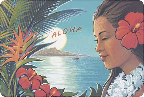 Hawaiian Vintage Postcards Pack of 30 - Aloha Moonrise by Kerne Erickson