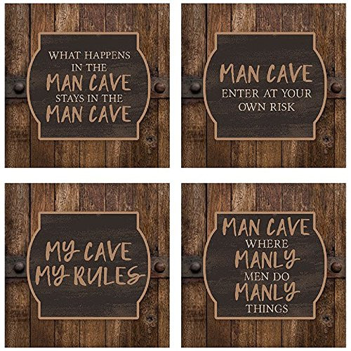 Carson Coaster Square 4 Piece Man Cave Home Decor