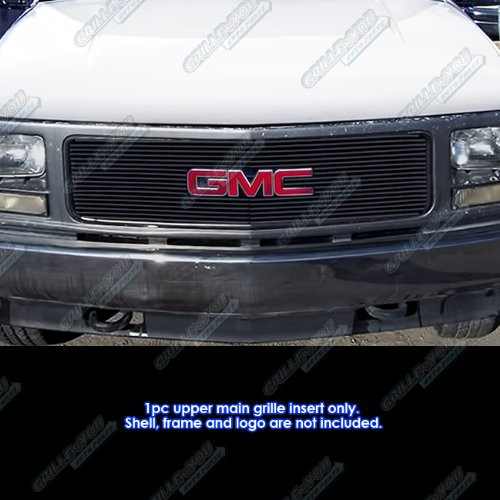 APS Compatible with 94-98 GMC C K Pickup 94-99 Suburban Yukon Single Lights Black Billet Grille Grill G65271H