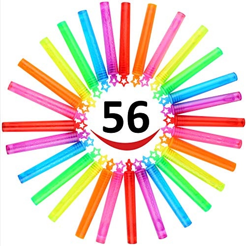 Bubble Wand, 56 Pcs Mini Star Bubble Wand Set(7 Colour), Non-toxic Smelless Bubble Toy For Kids Child Birthday Party Favor Wedding Summer Outdoor Activity Bathroom Bath Toys, 4 inch, by CHIMAGER Bubble Wand, 56 Pcs Mini Star Bubble Wand Set(7 Colour), Non-toxic Smelless Bubble Toy For Kids Child Birthday Party Favor Wedding Summer Outdoor Activity Bathroom Bath Toys, 4 inch, by CHIMAGER