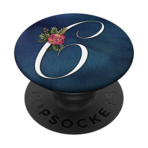 Letter C Elegant Water Color Monogram Initial PopSockets Grip and Stand for Phones and Tablets