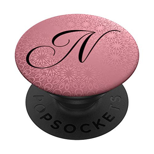 Letter N Chic Monogram Initial PopSockets Grip and Stand for Phones and Tablets