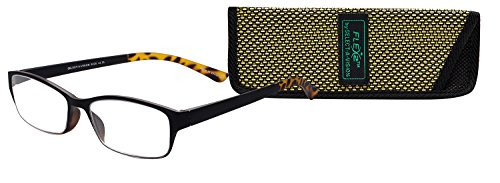 Select-A-Vision Flex 2 Lightweight Flexible Rectangular Frame Readers Black Demi 3.00