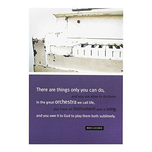 DaySpring Max Luado Encouragement Greeting Cards w Embossed Envelopes - Piano 6 Count
