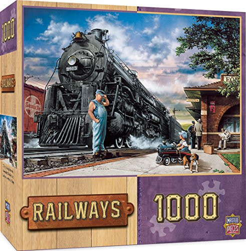 MasterPieces Railways Whistlestop Dreams Train Engines Jigsaw Puzzle by Dan Hatala, 1000-Piece